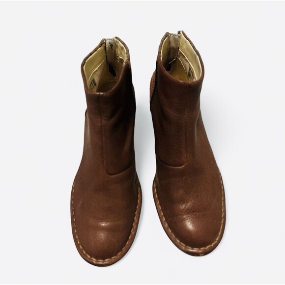Clarks Women's Brown Spicy Ruby Tan Leather Ankle Booties Boots Sz 6 - Picture 4 of 9